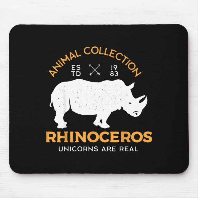 Rhinoceros Unicorns Are Real Funny Animal  Mouse Pad (Front)