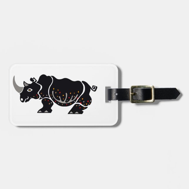 RHINOCEROS - Wild African animal -Nature Luggage Tag (Front Horizontal)