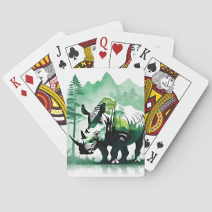 Rhinoceros Wildlife Animal Nature Forest Mountain  Playing Cards