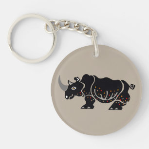 RHINOCEROS - Wildlife- Endangered animal - Nature Key Ring