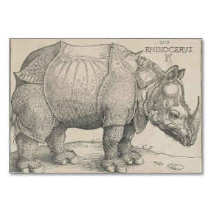 Rhinoceros, Woodcut by Albrecht Durer Table Number
