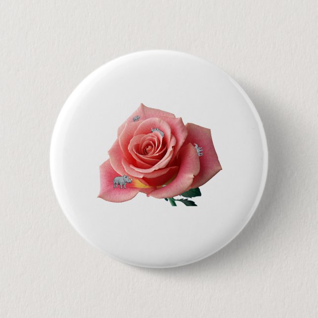 Rhinocerose 6 Cm Round Badge (Front)