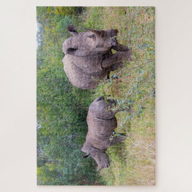 Rhinoceroses photo puzzle (Vertical)