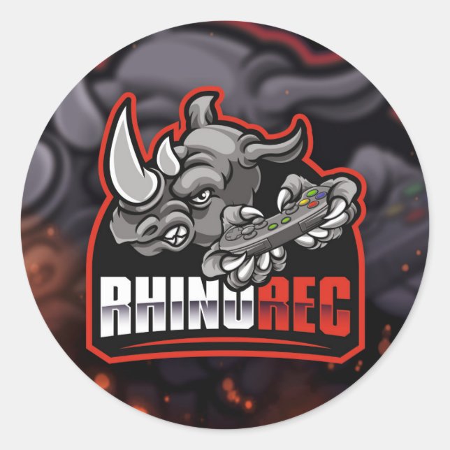 RhinoRec Round Sticker (Front)