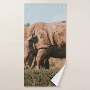 RHINO'S IN AFRICA GRAZING BATH TOWEL