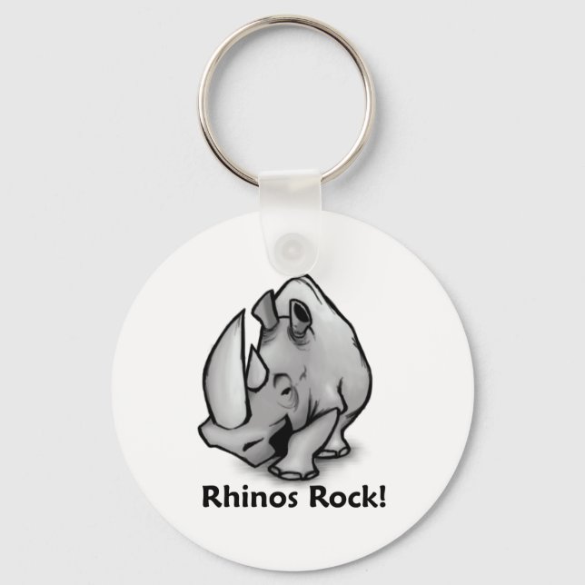 Rhinos Rock! Key Ring (Front)