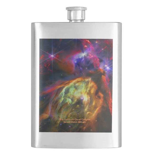 Rho Ophiuchi Cloud Complex - James Webb NIRCam Hip Flask (Front)