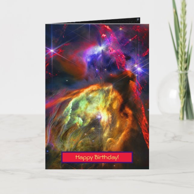 Rho Ophiuchi Cloud - Happy Birthday Space Photo Card (Front)