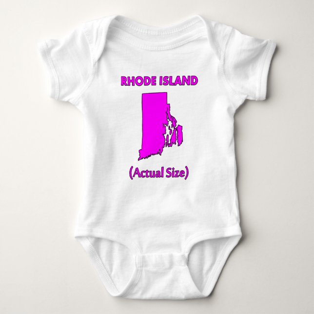 Rhode Island - Actual Size Baby Bodysuit (Front)