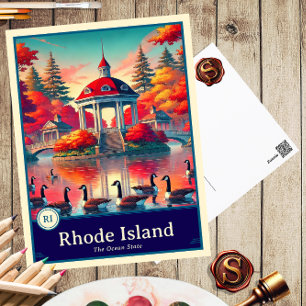 Rhode Island Anime Style Cel Shaded Postcard