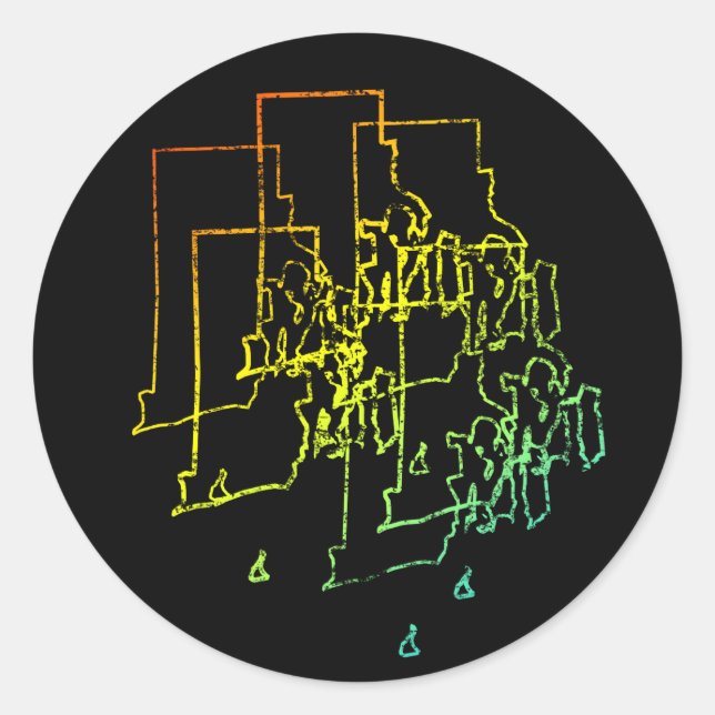 rhode island chill blur classic round sticker (Front)