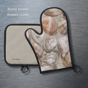 Rhode Island Clams Oven Mitt and Pot Holders Oven Mitt & Pot Holder Set
