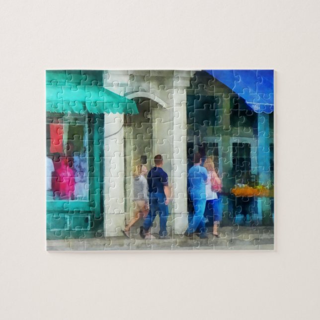 Rhode Island - Eating Out With Friends Newport RI Jigsaw Puzzle (Horizontal)
