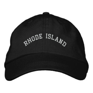 Rhode Island Embroidered Adjustable Cap Black