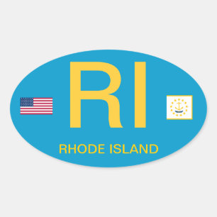 Rhode Island* Euro-style Oval Bumper Sticker
