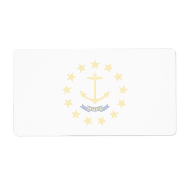 Rhode Island Faint Flag Shipping Label (Front)