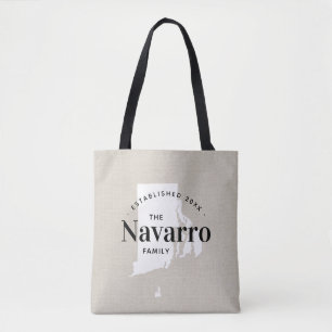 Rhode Island Family Monogram State Tote Bag
