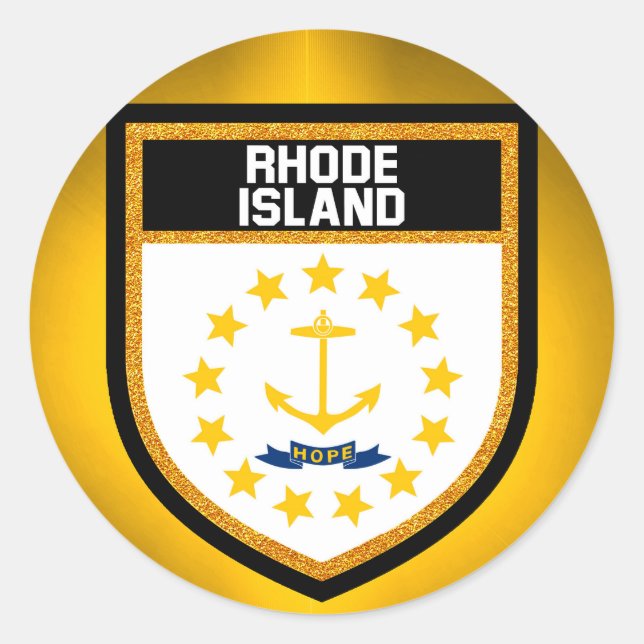 Rhode Island Flag Classic Round Sticker (Front)