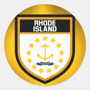 Rhode Island Flag Classic Round Sticker