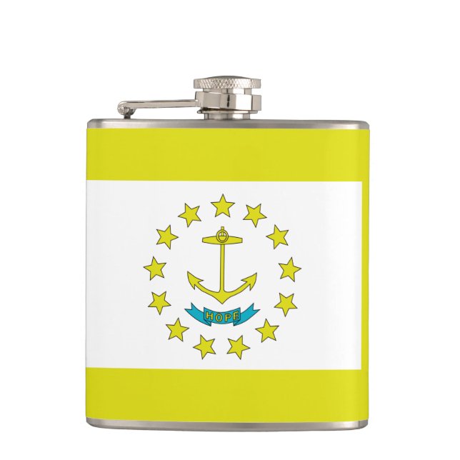 Rhode Island flag Hip Flask (Front)