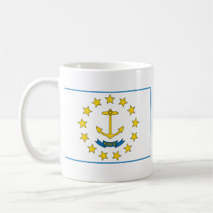 Rhode Island Flag + Map Mug