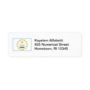 Rhode Island Flag Return Address Label