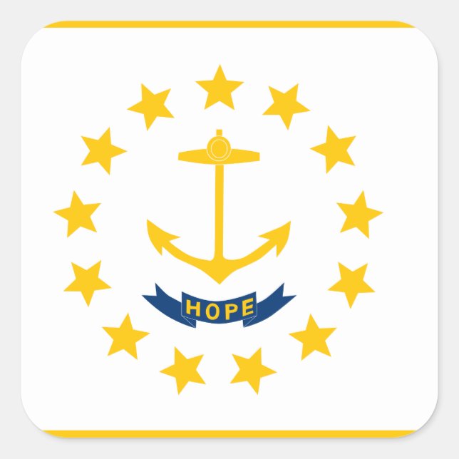 Rhode Island Flag Square Sticker (Front)