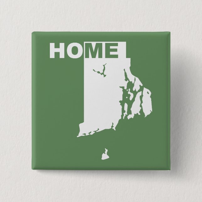 Rhode Island Home Away From State Button Badge Pin (Front)