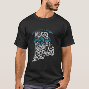 Rhode Island Home State RI Mandala Map USA America T-Shirt