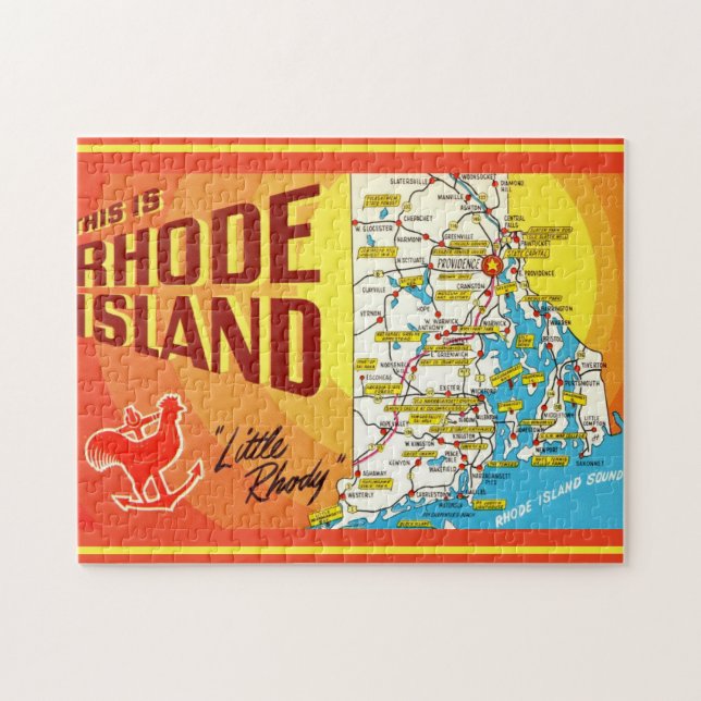  Rhode Island Map 11 x 14 Puzzle (Horizontal)