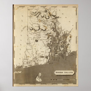 Rhode Island Map by Arrowsmith Poster