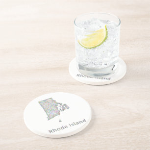 Rhode Island map Coaster
