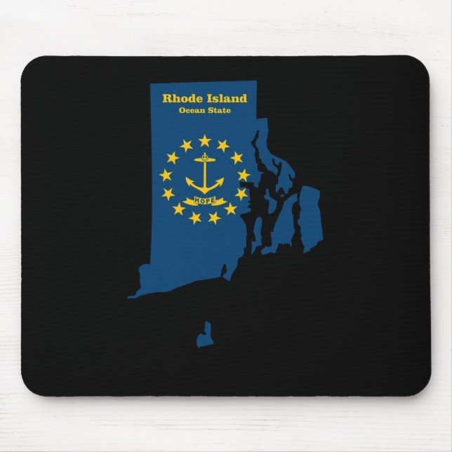 Rhode Island Map Flag Sticker  Mouse Pad (Front)