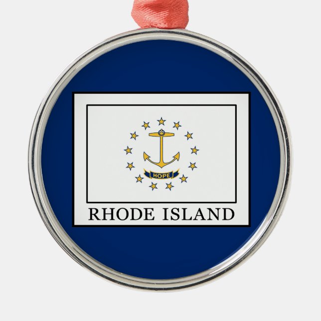 Rhode Island Metal Ornament (Front)