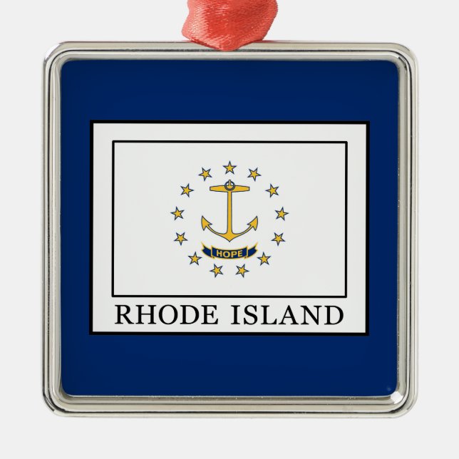 Rhode Island Metal Ornament (Front)