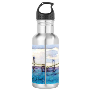 Rhode Island Newport bridge water bottle