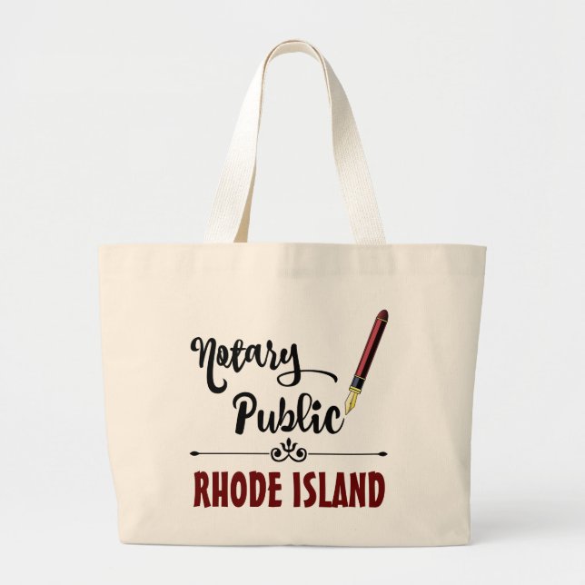 Rhode Island Notary Public Ink Pen Large Tote Bag (Front)