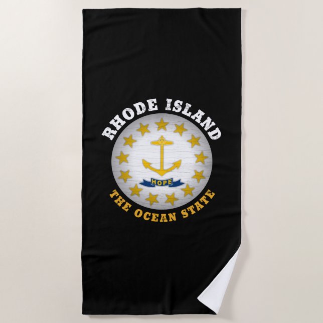 RHODE ISLAND OCEAN STATE STATE FLAG BEACH TOWEL (Front)