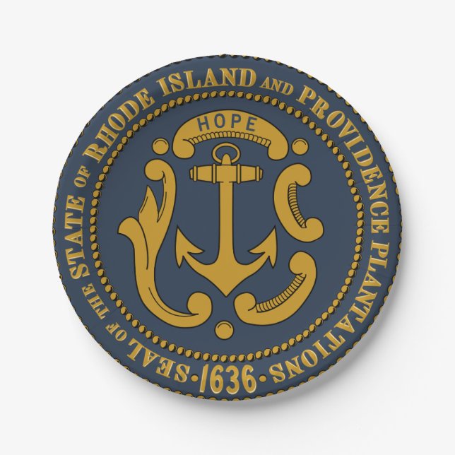 Rhode Island Paper Plate (Front)