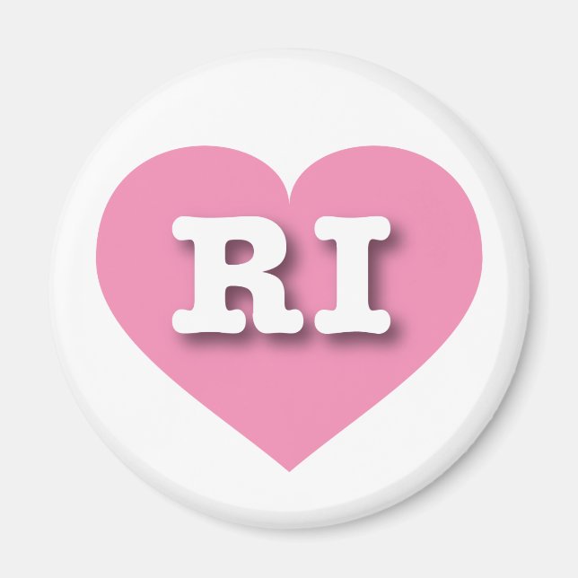 Rhode Island Pink Heart - I love RI Magnet (Front)