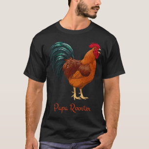 Rhode Island Red Chicken Papa Rooster Bird Lovers  T-Shirt
