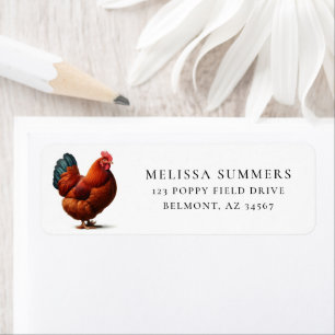Rhode Island Red Chicken Return Address Label