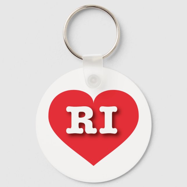 Rhode Island Red Heart - I love RI Key Ring (Front)