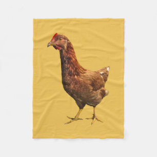 Rhode Island Red Hen Chicken Fleece Blanket