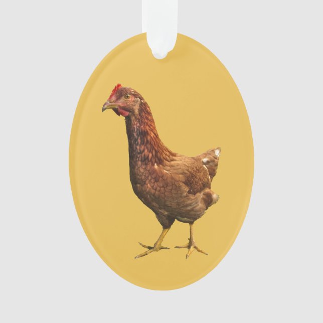 Rhode Island Red Hen Chicken Ornament (Front)