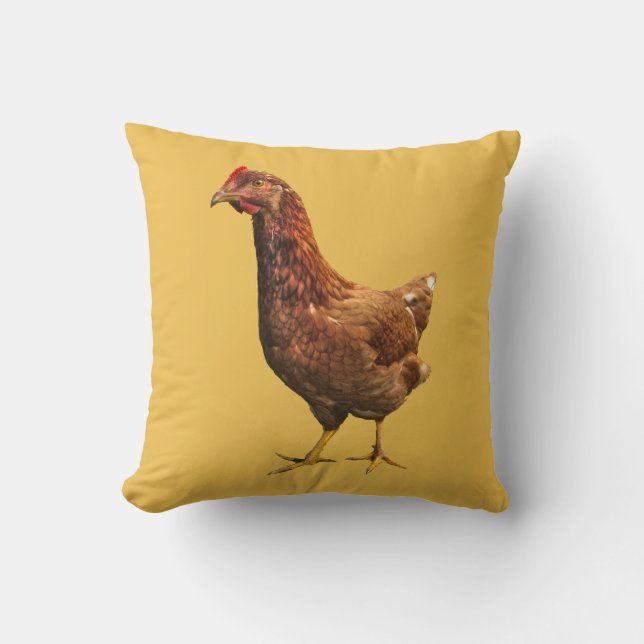 Rhode Island Red Hen Chicken Pillow (Front)