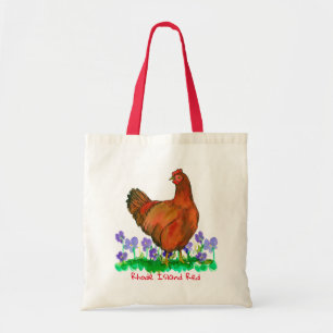 Rhode Island Red Hen Watercolor Tote Bag