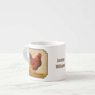 Rhode Island Red Rooster Chicken Espresso Cup