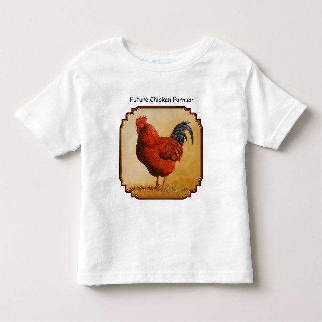 Rhode Island Red Rooster Chicken Toddler T-Shirt (Front)