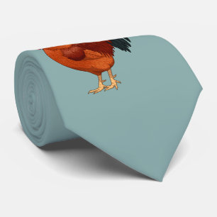 Rhode Island Red Rooster Crowing Tie